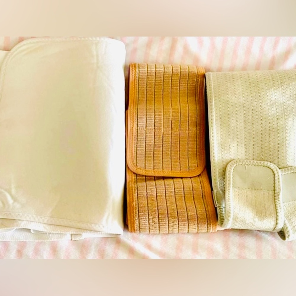 3 different postpartum belly bands/belts.They all work very well and comfortable